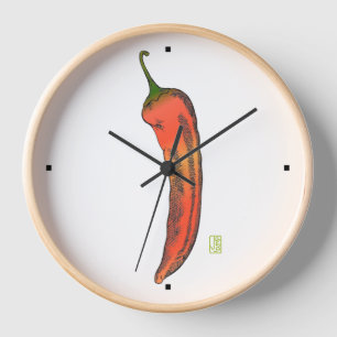 Red Chili Pepper Wall Clock Uhr