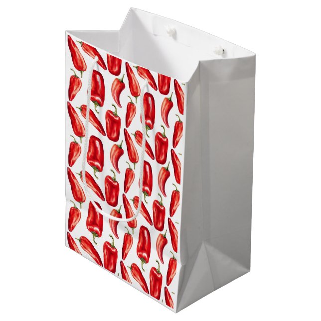 Red Chili Peppers Mittlere Geschenktüte (Vorderseite Schrägansicht)