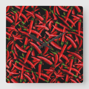 Red Chili Peppers Quadratische Wanduhr