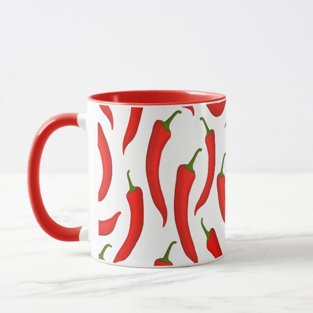 Red chilli peppers tasse (Links)