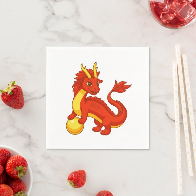 Red Chinese Dragon V2 Serviette (Beispiel)