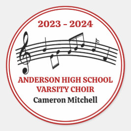 Red Choir Custom High School Graduation Party Runder Aufkleber