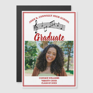 Red Choir Photo High School Graduation Magnet Card