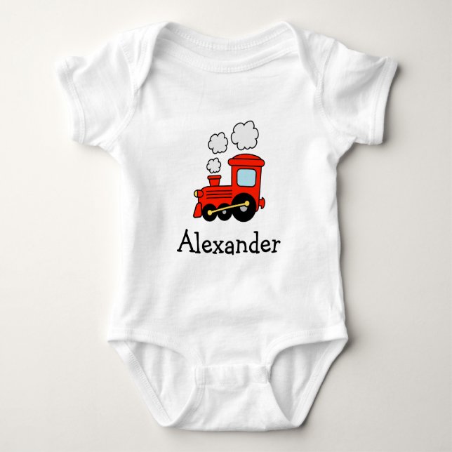 Red Choo trainieren Spielzeugspumpsuit für Jungen Baby Strampler (Vorderseite)