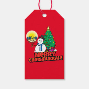 Red Chrismukkah Geschenk-Tags Geschenkanhänger