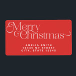 Red Christmas Address Label<br><div class="desc">Red White Confetti Rücksendeadressen-Aufkleber</div>