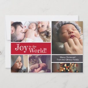 RED Christmas Baby Geburtsankündigung Vielen Dank Feiertagskarte