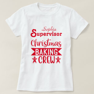 Red Christmas Baking Crew Supervisor Holiday T-Shirt