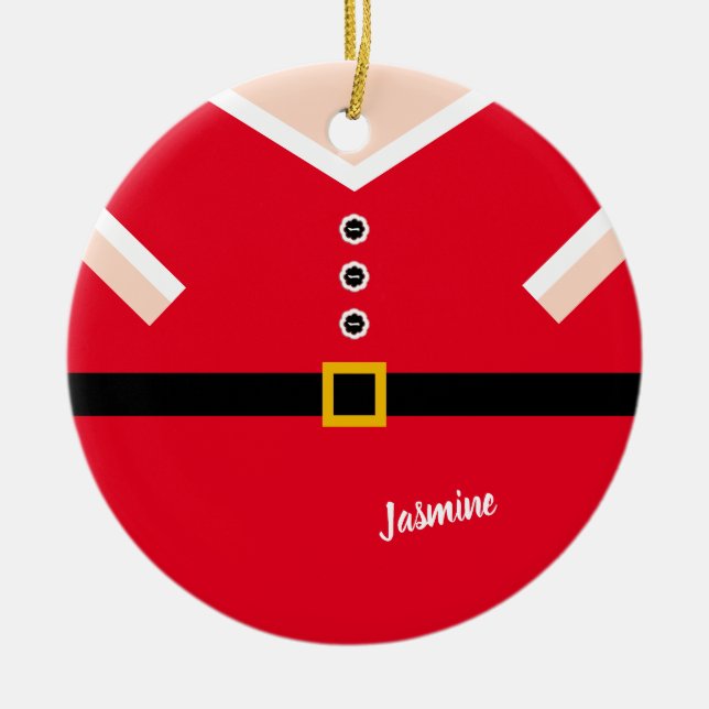 Red Christmas Balloon Santa Anzug Keramik Ornament (Vorne)