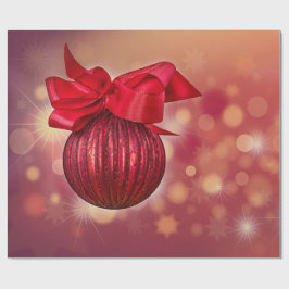 Red Christmas Balls Bokeh Company Geschenkpapier