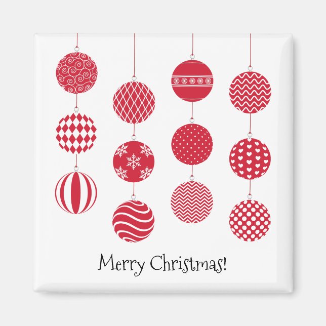 Red Christmas Balls Magnet (Vorne)