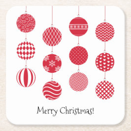 Red Christmas Balls Paper Untersetzer