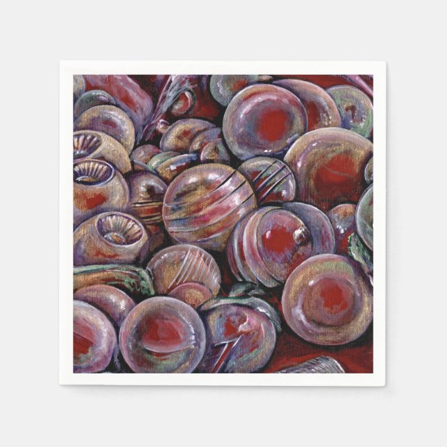Red Christmas Balls Serviette (Vorderseite)