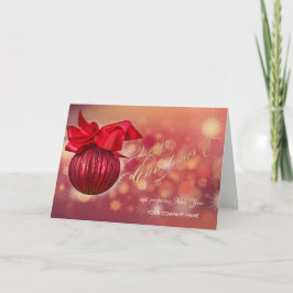 Red Christmas Balls, Snowflake Dark Company Feiertagskarte