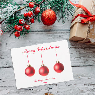 Red Christmas Baubles Dekoration Foto Flachkarte
