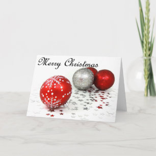Red Christmas Baubles Feiertagskarte