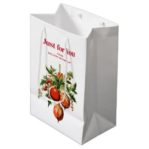 Red Christmas Baubles mit Holly Festivals Mittlere Geschenktüte