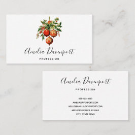 Red Christmas Baubles mit Holly Festivals Visitenkarte