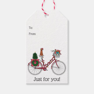 Red Christmas Bike Geschenkanhänger
