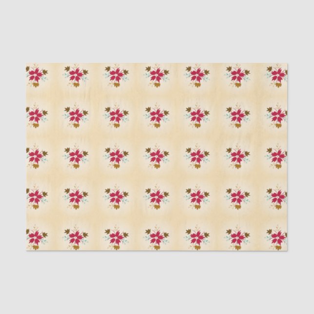 Red Christmas Blume Tissue Paper Seidenpapier (Vorderseite)