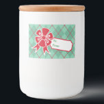 Red Christmas Bow Gift Tag Food Labels Lebensmitteletikett<br><div class="desc">Benutzen Sie diese Geschenketiketten auf all Ihren Urlaubspendern. Das Design stammt aus der Originalkunst.</div>