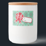 Red Christmas Bow Gift Tag Food Labels Lebensmitteletikett<br><div class="desc">Benutzen Sie diese Geschenketiketten auf all Ihren Urlaubspendern. Das Design stammt aus der Originalkunst.</div>