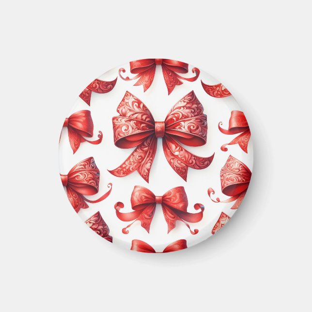Red Christmas Bows Magnet (Vorne)