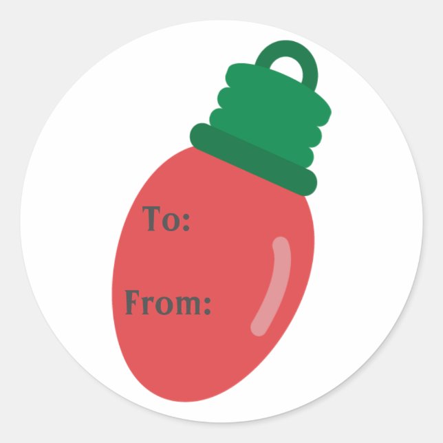 Red Christmas Bulb Geschenkmarke Stickers (Vorderseite)