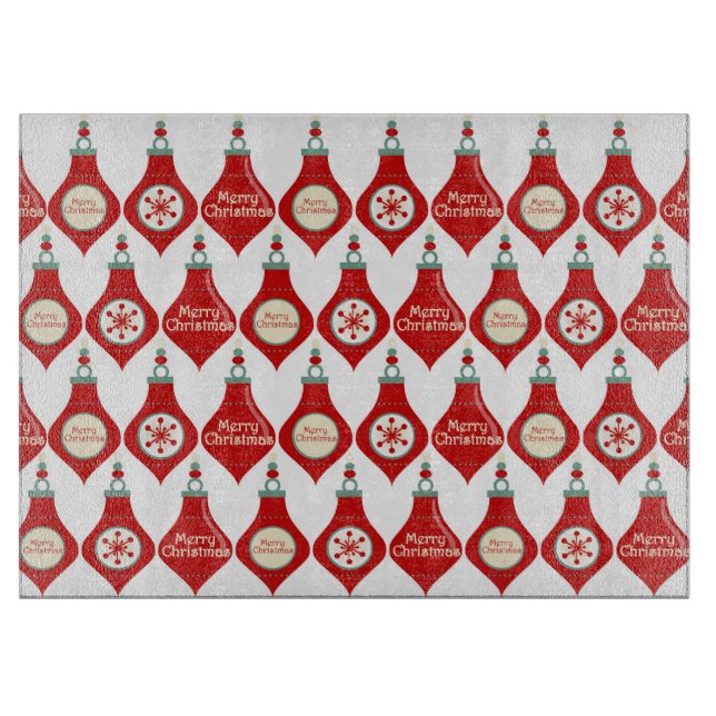 Red Christmas Bulbs Pattern Schneidebrett (Vorderseite)