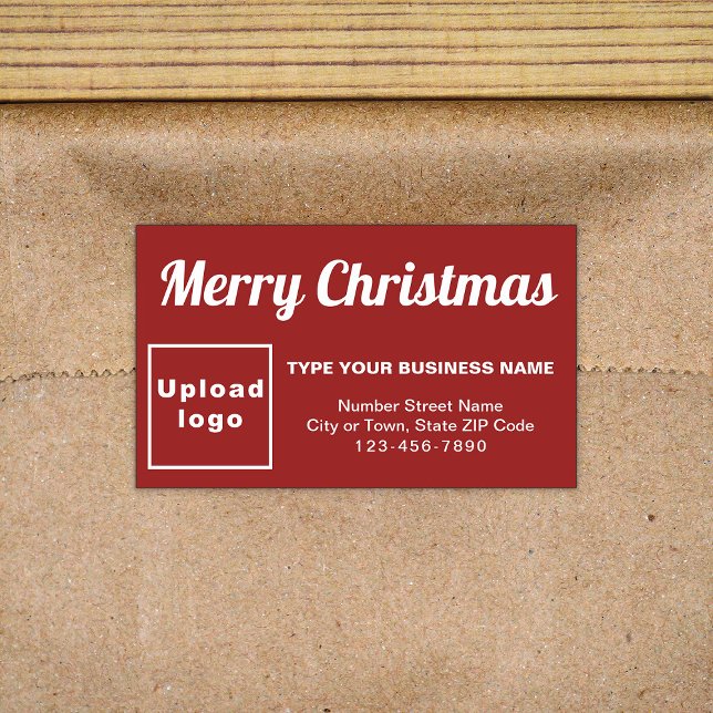 Red Christmas Business Rectangle Shape Sticker (Von Creator hochgeladen)
