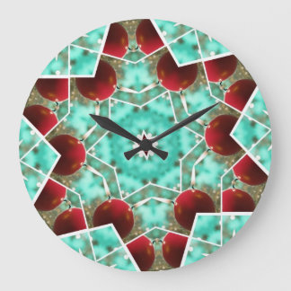 Red Christmas Candle Große Wanduhr