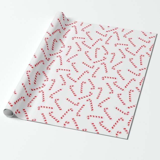 Red Christmas Candy Cane Geschenkpapier (Ungerollt)