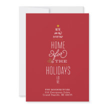 Red Christmas Card Moving Faire-part Nouvelle adre