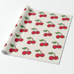 Red Christmas Cherries Wrapping Paper Geschenkpapier<br><div class="desc">Helle rote Kirschen schmücken dieses stilvolle Urlaubspapier. Das Design stammt aus der Originalkunst.</div>
