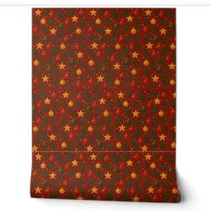Red Christmas Classic Fête Motif Papier peint