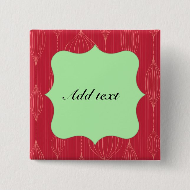 Red Christmas Cutout Frame Template, anpassbar Button (Vorderseite)