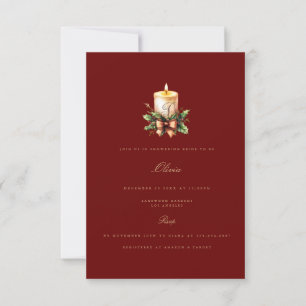Red Christmas Décor nuptiale Shower Invitation