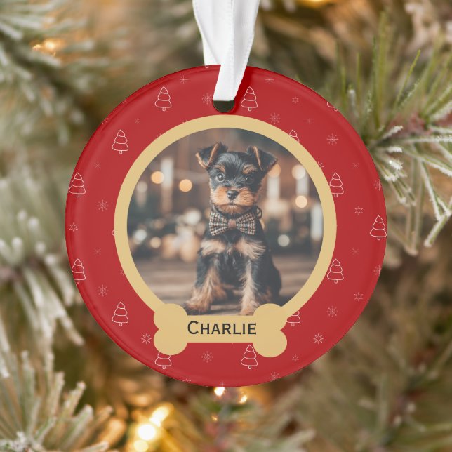Red Christmas Dog Name Holiday Keepsake (Arbre)