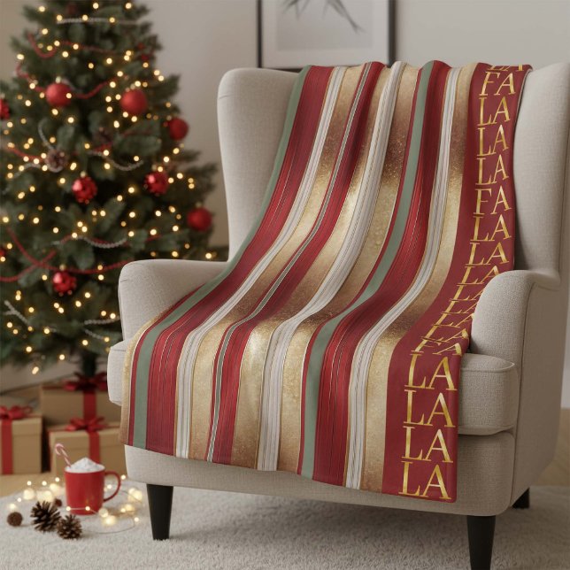 Red Christmas Fa La La Pattern#27 ID1009 Fleecedecke (Von Creator hochgeladen)