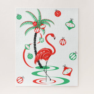 Red Christmas Flamingo Baubles