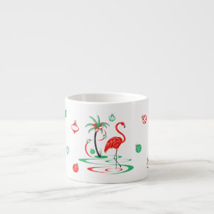 Red Christmas Flamingo Baubles Tasse Espresso