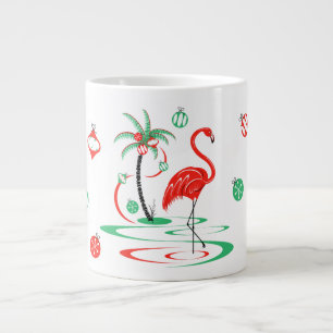 Red Christmas Flamingo Baubles Tasse Jumbo