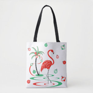 Red Christmas Flamingo Baubles überall Tasche