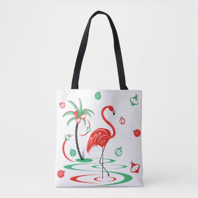 Red Christmas Flamingo Baubles überall Tasche (Vorderseite)