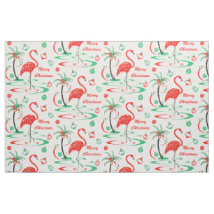 Red Christmas Flamingo Frohe Weihnachten groß Stoff