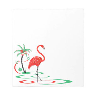 Red Christmas Flamingo Platz Notizblock