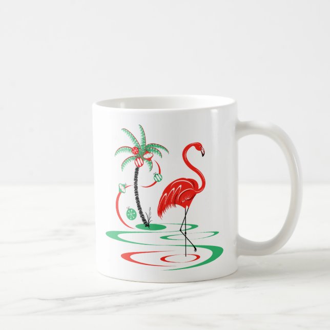 Red Christmas Flamingo Tasse (Rechts)