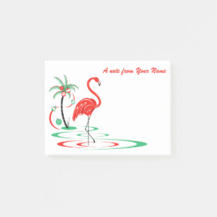 Red Christmas Flamingo Text horizontal Post-it Klebezettel
