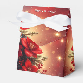 Red Christmas Floral Holiday Gift Box Geschenkschachtel