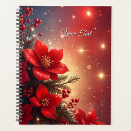 Red Christmas Floral Holiday Planner Planer